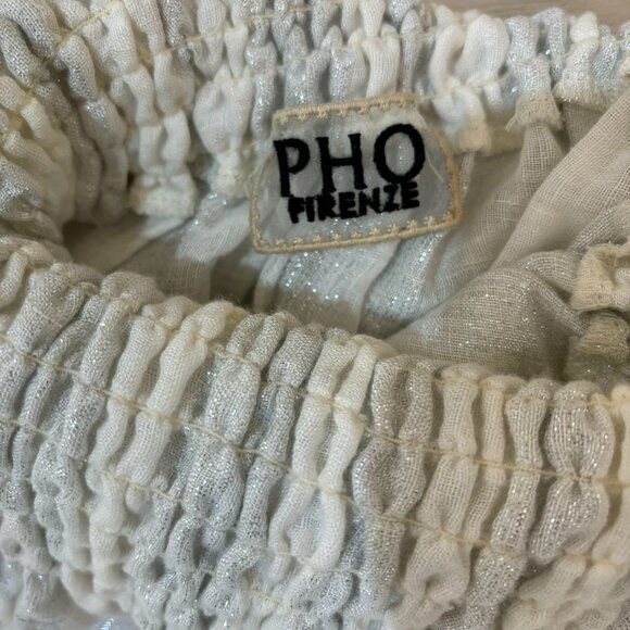 PHO Firenze High-low Maxi Dress Lurex Linen Shirred Bodice - Picture 8 of 10